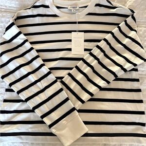 NWT Evereve striped pima cotton tee